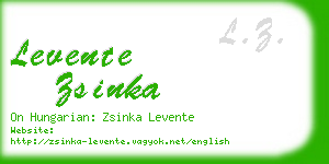 levente zsinka business card